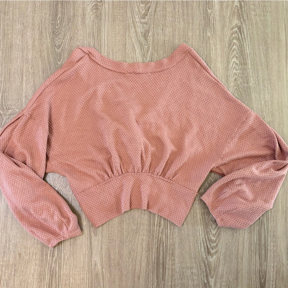 We The Free Crop “Fall for You” Sweater Free People Reversible Cactus Tint - Picture 9 of 13